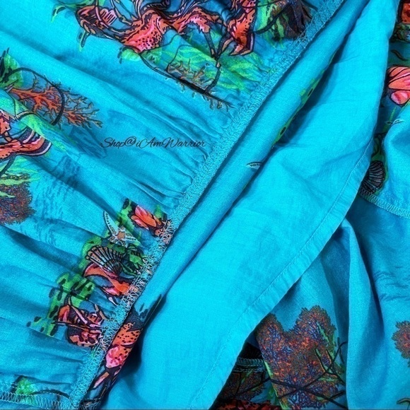 J.Crew tiered turquoise lobster print midi dress shop@iamwarrior - Picture 10 of 15